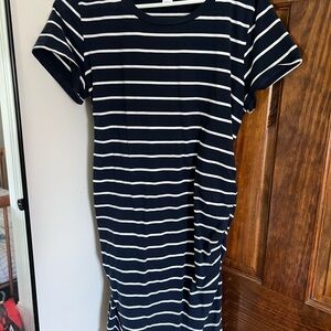 Navy Striped T-Shirt Dress